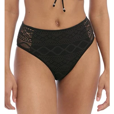 Image of Freya Sundance High Waist Bikini Bottom, Black, X Small