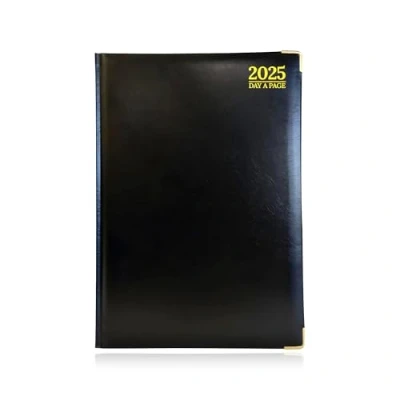 Image of G4GADGET 2025 Diary A4 Day A Page Black Professional Hardback Planner Daily Scheduler with Hourly Slots Comprehensive Information and Notes