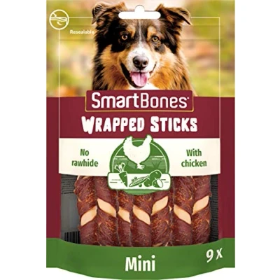 Image of Smartbones 9 Mini Chicken Wrapped Sticks Rawhide Free Chew Dog Treats