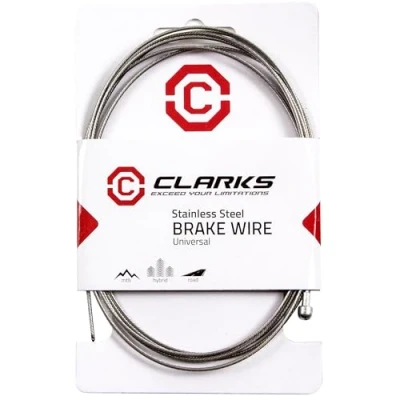 Image of Clarks Pear Nipple Brake Wire Silver/Red, 200 cm