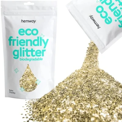Image of Biodegradable Glitter Champagne Gold Eco Friendly Plant Based Bio Extra Chunky for Face Body Hair Craft Resin Festival Makeup Eyeshadow 100g / 3.5oz