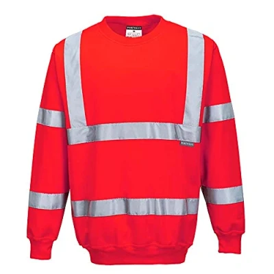 Image of Portwest B303 Comfort Elasticated Hi Vis Sweatshirt Red, Large