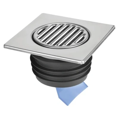 Image of FGT150 SV 110 Square Gully Tile with Non Return Valve 150mm, Material: Stainless Steel, Trap Application: Shower, Pack of 1