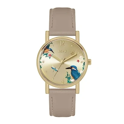 Image of Tikkers RSPB Womens Bird Printed Dial Adult Watch (Mink Kingfisher)