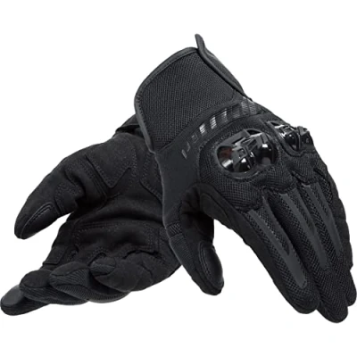 Image of Dainese Mig 3 Air Tex Gloves, Motorbike Gloves with Reinforced Palm, Motorcycle Touchscreen Sensor, Knuckle Protectors, Mens Leather Stretchy and Breathable, Black