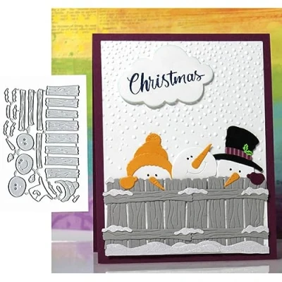 Image of Christmas Snowman Penguin Metal Die Cuts,Merry Snowflake Gift Cutting Dies Cut Stencils for DIY Scrapbooking Album Decorative Embossing Paper Card Making
