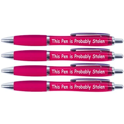 Image of printedproducts This Pen Is Probably Stolen x 4. Funny Pens, Joke Pens