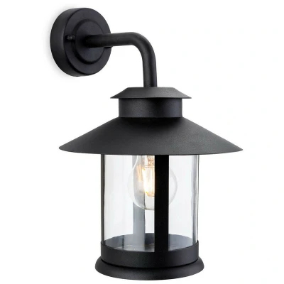 Image of Roma 1 Light Outdoor Wall Lantern Black IP44, E27