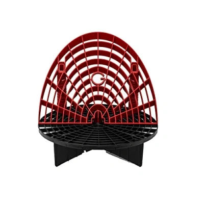Image of detailmate GritGuard Wash Bucket Insert 12 Inches Black Washboard Red for Washing e.g. Suitable Chemical Guys 3.5 Gallon Buckets Meguiar&#039;s Cleaning