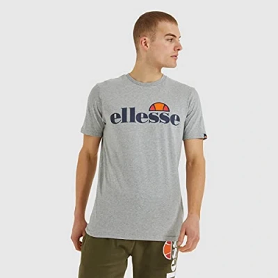 Image of Ellesse SL Prado TEE Print Tshirt, Men&#039;s, Size: Large, Grey marl