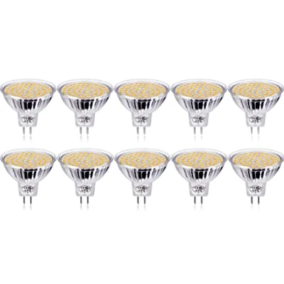 Image of GVOREE GU5.3 LED Light Bulbs,MR16 5W Bulbs,Equivalent to 40W Halogen Bulbs,450lm 5W,12V,3000K Warm White 120 Beam Angle,Non Dimmable,Recessed Lighting Pack of 10