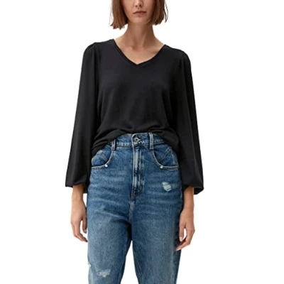 Image of Q/S designed by Women&#039;s 2120180 Long Sleeved T Shirt, Black, S