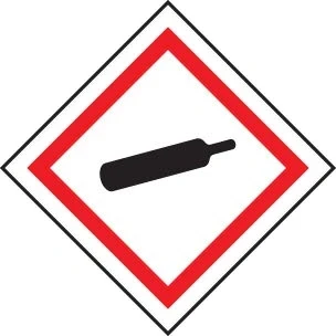 Image of Warning Signs GHS Label Compressed Gas Rigid Plastic