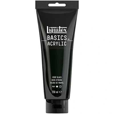 Image of LIQUITEX Basics Acrylic Paint, Ivory Black, 250 ml Tube