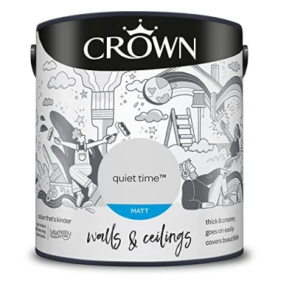 Image of CROWN 2.5L Breatheasy MATT Emulsion Paint for Walls &amp; Ceilings QUIET TIME