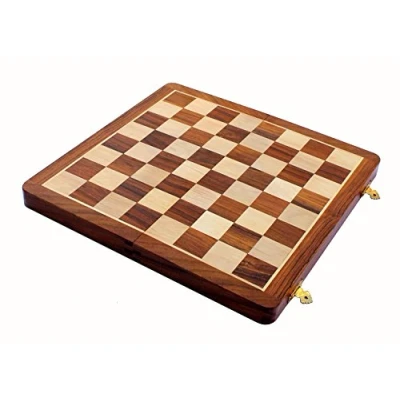 Image of StonKraft Wooden Chess Board Without Pieces for Professional Players Appropriate &amp; Brass Chessmen Available Separately by Brand (14&quot; x 14&quot; Acacia Wood)