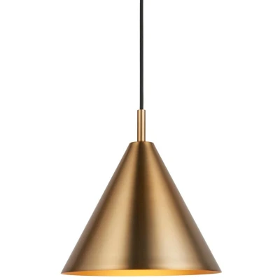 Image of Cape Dome Pendant Ceiling Light Warm Antique Brass Plate, 1x E27