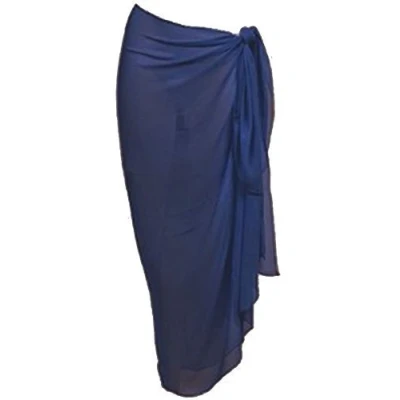 Image of World of Shawls 100% Cotton Plain Sarong (Navy Blue)