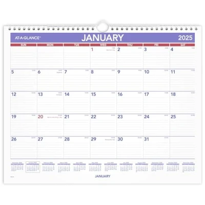 Image of AT A GLANCE 2025 Wall Calendar, 15&quot; x 12&quot;, Medium, Wide (PM82825)