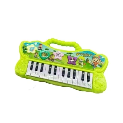 Image of PEBBLE HUG Multifunctional Electronic Organ Piano Keyboard Toy with Light, Educational Learning Toys Birthday Gifts for Kids Age 3+, 24 Keys (Green)