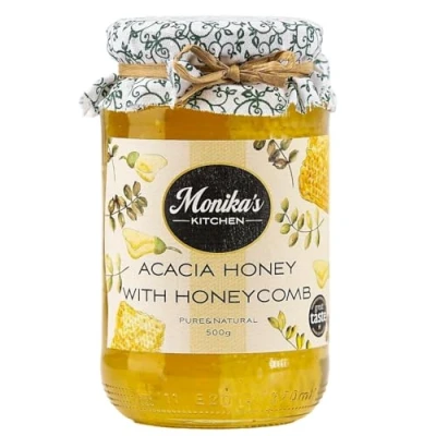 Image of Raw Acacia Honey with Honeycomb 500g Pure &amp; Natural Cut Comb