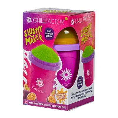 Image of ChillFactor 07954 Passion Fruit Party Reusable, Homemade Squeeze Cup slushy Maker Kitchen Toys, Pink