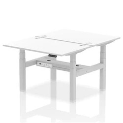 Image of Air B2B 1200x800mm Height Adjustable 2P Bench Desk CP White/Silver