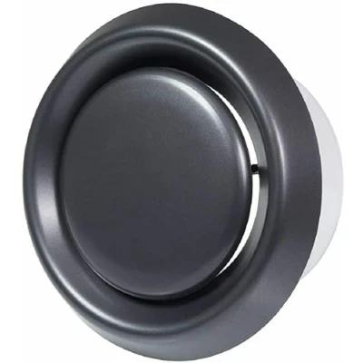 Image of Anthracite Supply/Extract Valve Duct Diffuser/Round Air Vent Grille/for Ceiling (100mm)