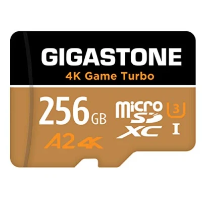 Image of [5 Yrs Free Data Recovery] Gigastone 256GB Micro SD Card, 4K Game Turbo, MicroSDXC Memory Card for Nintendo Switch, GoPro, Action Camera, DJI, UHD Video, R/W up to 100/60MB/s, UHS I U3 A2 V30 C10