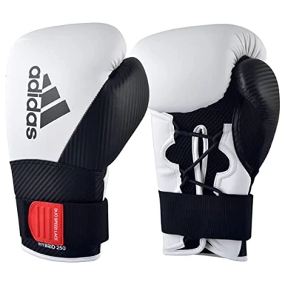 Image of Adidas 250 Hybrid Boxing Gloves for Men, Women &amp; Kids PU Training Perfect Fitness Classes, Bag Workouts and Sparring