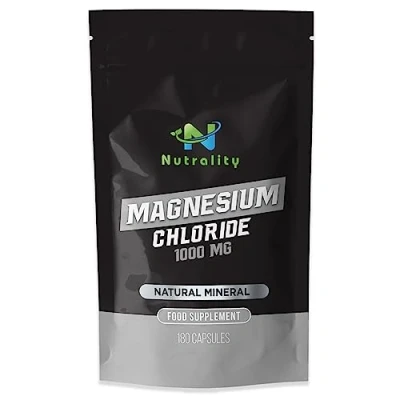 Image of Nutrality Magnesium Chloride Supplement 1000mg Sleep Aid Capsules for Men &amp; Women Supports Digestion, Bone Health, Muscle Heart Function Vegan 180
