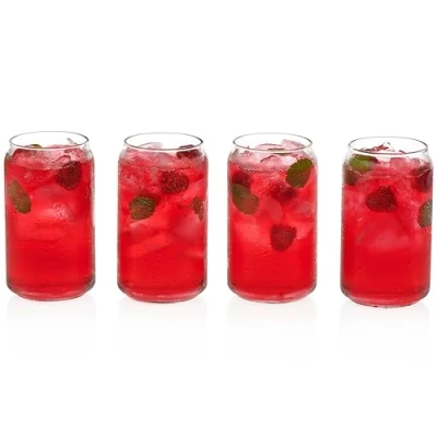 Image of Libbey Classic Can Tumbler Glasses, 16 Ounce, Set of 4