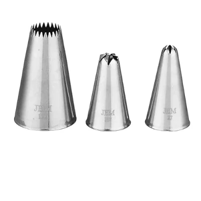 Image of PME NZ1007 Jem Nozzles Set Mini Cupcakes &amp; Stars Collection, Pack of 3, Stainless Steel