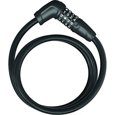 Image of ABUS cable lock Tresor 6412C Combination lock, individually adjustable Steel with plastic coating security level 4 120 cm, black