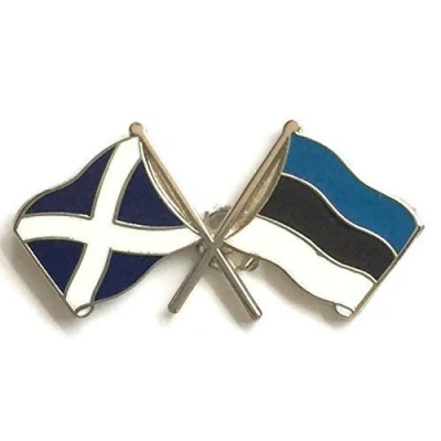 Image of Scotland &amp; Estonia Flags Friendship Courtesy Enamel Lapel Pin Badge T1045