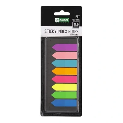 Image of D.RECT Index Tabs PET Film 12 x 45 mm 8 25 Arrows with Rulers, Multicolor, 110505