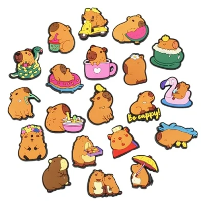 Image of 20pcs Shoe Charms for Kids,Capybar Croc Charms, Waterproof Anime Decoration Charm, DIY Accessories Charm kids Party Favors