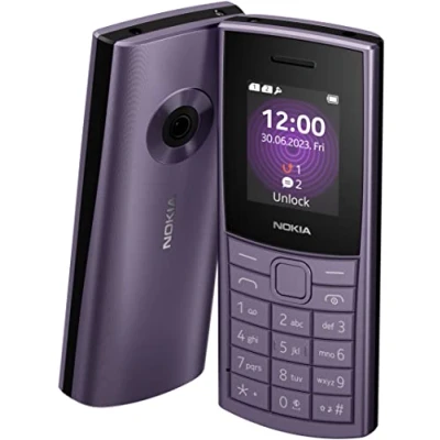 Image of Nokia 110 4G Feature Phone With Camera, Bluetooth, FM radio, MP3 player, MicroSD, Long Lasting Battery, and Pre loaded Games, Dual Sim Purple