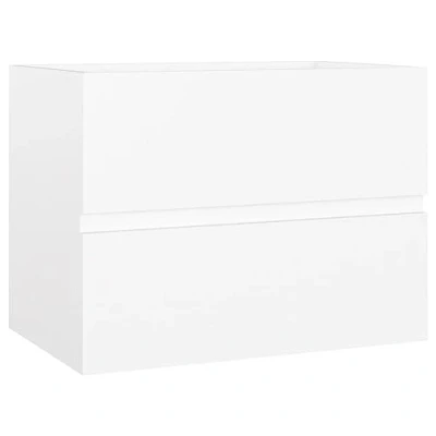 Image of vidaXL White Sink Cabinet for Bathroom, Durable Engineered Wood, Modern Design, 60x38.5x45 cm, Easy to Clean
