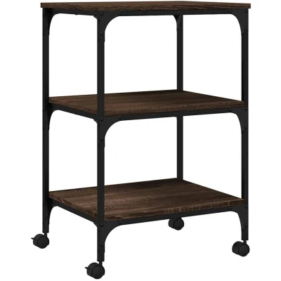 Image of vidaXL Printer Stand 3 Tier Brown Oak 50x41x75 cm Engineered Wood