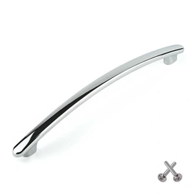 Image of Chrome Bow Kitchen Cabinet Door Handle, Cupboard Drawer Bedroom furniture handles 64mm