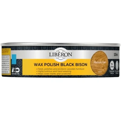 Image of Liberon 150Ml Medium Oak Wax Polish Black Bison (Paste)