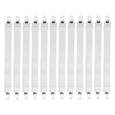 Image of Original Power 12PCS Adjustable Bed Sheet Straps Suspenders Elastic Fasteners Grippers Clips Holder for Mattress, Cribs, Sofa,Ironing Board (12PCS STRAIGHT)
