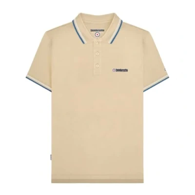 Image of Lambretta Mens Tipped Polo Shirts (UK, Alpha, 3XL, Regular, Wood Ash/White/Dark Blue)