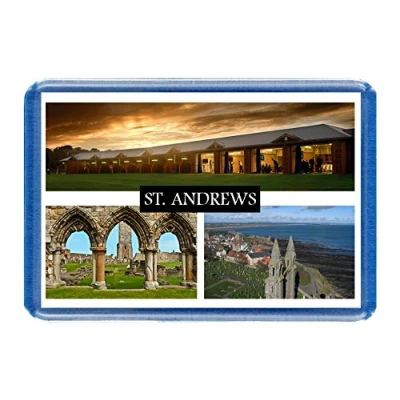 Image of St. Andrews Postcard Style Design 7cm x 4.5cm Novelty Tourism Fridge Magnet.
