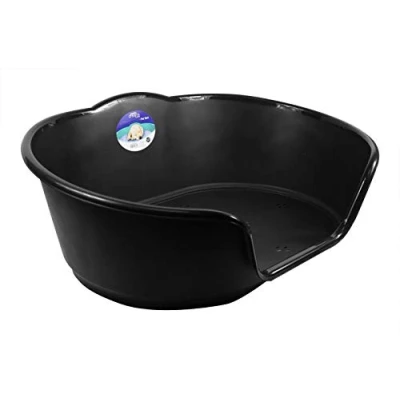 Image of YöL Black Plastic Pet Bed Heavy Duty Waterproof Cat Dog Puppy Basket Medium Re usable