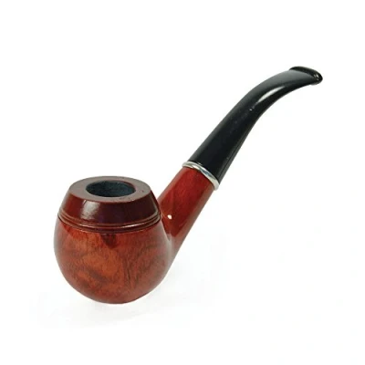 Image of BA041 Gents Wooden Pipe Fancy Dress Accessory, Unisex Adult, One Size Halloween