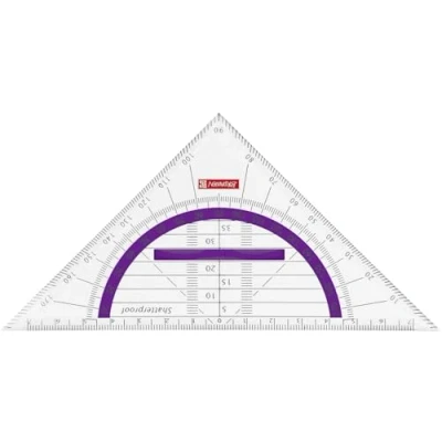 Image of Brunnen 104975960 Geometric Triangle Colour Code for School and Office, 16 cm, Shatterproof, Ergonomic Handle, Purple/Purple