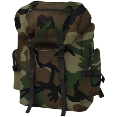 Image of vidaXL Army Style Backpack Rucksack Travel Hiking Camping Bag XXL 100 L Camouflage