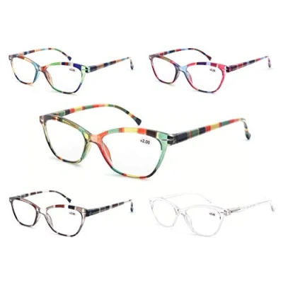 Image of MODFANS Reading Glasses Women 5 Pack Fashion Ladies Readers 2.75 for Comfort Spring Hinge Lightweight Cat Eye Frame Stylish Look,Come with Pouch